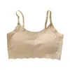 Roupa íntima feminina de seda gelo sem marcas, esportiva, push-up, sutiã para meninas, estudantes, respirável, com alça fina, lindo estilo colete