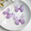 Pacote com 3 Borboletas de Tule 3D de Camada Dupla de 5cm para Acessórios de Cabelo DIY Feitos à Mão, Materiais de Decoração, Brincos de Maquiagem Facial Estilo Antigo Hanfu
