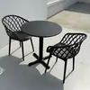 Juego de Mesa Redonda Pequeña y Sillas de Acero al Carbono Sencillo para Ocio en Balcón, Mesa de Reuniones, Área de Descanso, Cafetería de Té con Leche al Aire Libre, Mesa de Comedor al Aire Libre