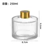 Frasco Difusor de Aroma Sem Chama 50ml Transfronteiriço, Frasco de Vidro Cilíndrico 100ml, Frasco de Perfume Óleo Essencial Difusor de Rattan 200ml Atacado