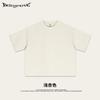 Secado en Calle Primavera y Verano 240g Fresco Salona Caja Corta Ancha Color Sólido Manga Corta Camiseta Juvenil Camiseta de Hombre Moderna