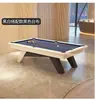 Mesa de Billar Madera Maciza Tipo Estándar Uso Doméstico Mesa de Billar Tres en Uno Estilo Chino Mesa de Bola Ocho Negra con Ruedas Color