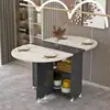 Mesa de jantar dobrável para uso doméstico em apartamentos pequenos, simples, multifuncional, móvel com rodas, adequada para imóveis de aluguel, pequena mesa de jantar retangular