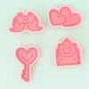 Dia dos Namorados Desenho Animado Biscoitos Coração Biscoitos em Formato de Coração Simulação DIY Fofo 3D Pressionar Fondant Ferramentas de Confeitaria Doméstica