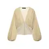 Venta Caliente Transfronteriza de AliExpress Primavera 2026 Nuevo Top de Moda para Mujer de Color Sólido con Parches Ceñidor de Cintura 4770801