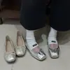 Nuevos Zapatos de Mujer Dulces con Lazo y Tacón Bajo para Vestir de Noche, Combinan Perfectamente con Faldas, Preciosos Zapatos de Ballet para Mujer