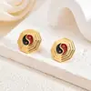 Aretes de Acero Inoxidable Gota de Ojo de Gato, Lujo Ligero, Gama Alta, Aretes Exagerados, Aretes de Moño Grande Retro a la Moda para Mujer