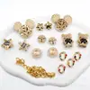 Artículo más vendido transfronterizo: Abalorios para Zapatos Perforados de Color Dorado de Lujo Ligero, Hebillas para Zapatos Desmontables con Pedrería y Perlas, Accesorios Decorativos DIY