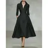Otoño/Invierno 2026 Estación Independiente Transfronteriza Moda Femenina Nueva Europea y Americana Elegante Vestido de Manga Larga Ajustado con Cuello en V