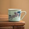 Taza de café hecha a mano con flor de magnolia pintada a mano de fábrica, taza para latte, taza de cerámica vintage, taza para beber, taza maestra de horno Ru