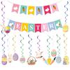 [Selección estricta] feliz pascua decoración de fiesta de pascua bandera de papel set de colgantes en espiral Venta al por mayor