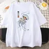 Camiseta Masculina de Algodão com Estampa de Água-viva Colorida