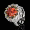Anillo de Joyería Huayoumei Polvo de Zircón Diamante Amarillo Diamante Estilo Europeo y Americano de Moda de Gama Alta Anillo Abrible Aprobación de Mujeres