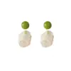 Brincos de Tarraxa Abacate Verde Casca Alta Qualidade Simples Exquisitos Nicho Moda Versátil Elegantes para Mulheres