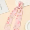 Bufanda Triangular Anudada Nueva Floral Transfronteriza, Goma para el Cabello, Cinta, Bufanda para Cola de Caballo de Mujer, Cuerda para el Cabello, Accesorios para el Cabello Estilo Pastoral