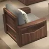 Nuevo Estilo Chino Nogal Negro Madera Maciza Combinación de Sofá Hogar Sala de Estar Apartamento Pequeño Sofá de Madera Maciza Muebles de Madera Maciza