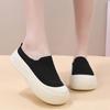 Zapatos Planos para Mujer 2025 con Parte Superior Transpirable, Medias Zapatillas, Venta al por Mayor de Zapatillas Transfronterizas, Medias Zapatillas de Tejido Volador, Combinación de Colores Cómoda