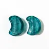 Hanyuyuan Cuentas de Vidrio Luna Lámina de Plata Agujero Recto DIY Hecho a Mano Pendientes de Perlas Vintage Clavos Material Hecho a Mano Accesorios