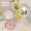 Espejo de Flor Ins Creativo Dormitorio Habitación Escritorio Almacenamiento de Alto Valor Espejo de Maquillaje Lindo Espejo de Maquillaje para Niñas