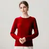 Suéter de Punto Fino de Lana y Cachemira para Otoño e Invierno para Mujer con Dobladillo Enrollado Plano Holgado Cuello Redondo