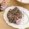 Scrunchie de tecido estampado estilo coreano e colegial, elástico de cabelo versátil vintage para rabo de cavalo, acessório de cabelo de alto valor estético para penteados presos