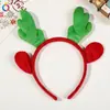 Faixa de Cabeça de Natal Transfronteiriça Qiyue Faixa de Cabeça com Galhos de Rena Decorações de Natal Fivela Plástica para Cabeça de Crianças Decoração de Festa