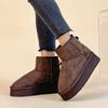 9991 nuevo otoño e invierno 2025 versión coreana de botas de nieve casual zapatos de algodón con forro polar para mujer en color sólido cálido aumentado