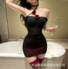 Bódega borracha talla grande 200kg sexy malla contraste cadera costuras florales vestido ajustado cadera ropa interior sexy