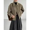 Chaqueta de Trabajo con Cuello Estilo Coreano Vintage de Lujo Ligero Jiangzuo para Mujer, Colección Otoño Temprano 2026, Texturizado 2002