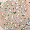 Adhesivo para Uñas de Cachorro Cubito de Hielo Lindo 5D Relieve Tridimensional Perro Blanco Perezoso Pequeño Adhesivo de Arte para Uñas Estilo Joyería Sl
