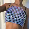Regata AYJ2019 estilo europeu e americano de verão com patchwork de lantejoulas Y1104, elegante e estilosa
