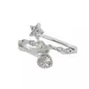 Anillo Abierto Ajustable de Oro Laminado de 14K con Forma de Corazón de Durazno y Estrella para Mujer, Diseño de Nicho, Estilo Dulce y Fresco, Anillo de Dedo