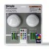 Luz de Noche LED con Control Remoto Inalámbrico Directo de Fábrica Autoadhesiva Sin Taladro para Dormitorio Mesita de Noche Armario 13 Cambios de Color
