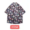 Camisa Havaiana de Flores Masculina Manga Curta Estilo Tailandês Hong Kong Barroco Camisa Bonita Praia Férias à Beira-Mar Jaqueta de Seda Gelo