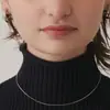 Collar de Cadena Caja Cadena Plana Europea y Americana Transfronterizo para Mujer, Diseño de Nicho de Lujo Ligero, Temperamento de Moda de Gama Alta, Cadena Versátil para Clavícula