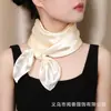 Bufanda de Seda Clásica de Color Sólido 90cm Cómoda Bufanda Cuadrada para Mujer, Bufanda de Cuello Simple y Elegante para Primavera y Otoño, Bufanda Decorativa Versátil Profesional
