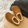 Chinelos de Algodão com Veludo Plus para Mulheres no Inverno, Uso Externo, Aumento de Altura de 3,5cm, Solado Grosso, Antiderrapante, Quente, Sapatos Peludos, Sapatos de Algodão para Uso Interno em Casa
