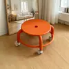 Taburete Móvil Pequeño, Resistente y Duradero, con Ruedas, para Trabajo de Belleza, Taburete Bajo, Taburete para Cambiarse los Zapatos, Silencioso, para Aprender a Caminar, para Cuidar Niños, Taburete Redondo