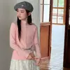 Camiseta Interior de Manga Larga para Niña 2026 Primavera/Otoño Borde con Volantes Lazo Agradable a la Piel Ropa Interior Top Infantil Estilo Versátil