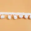Ponto Branco Pequena Bola de Pelo Pom-Pom Renda Acessórios Feito à Mão Cortina Roupas Acessórios Têxteis para Casa Bola de Pelúcia de Nylon Renda