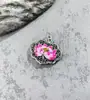 Colar Coração de Lótus Sutra Dama Lótus Pintado Pingente Cadeado Ruyi Corrente Vintage Clavícula Presente de Aniversário