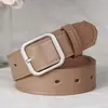 Cinto Quadrado Simples Versátil Moda Coreana Estudante Fivela Quadrada Estilo Coreano Bf Tendência Preto Casual