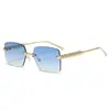 Nuevas gafas de sol de moda sin montura, unisex, versátiles, elegantes y adecuadas para entornos de negocios, que ofrecen protección solar y protección UV.