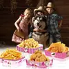 TP012 Chapéu de Menina Cowboy Ocidental da Amazonia Bolsa de Dinheiro Bandeja Quadrada para Lanches de Festa Sem Tampa Prato de Papel