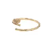 Nuevo anillo abierto estilo chino de nudo de bambú con mariposa y diseño de hoja de bambú con circonita, anillo ajustable, accesorio minimalista y elegante