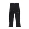 2024 Nuevos Pantalones de Trabajo Estilo Americano High Street para Hombres y Mujeres Marca de Moda Jeans Retro Cremallera Recta Casual