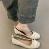 Sapatos de Salto Aumentador Estilo Francês para Mulheres, Novo Estilo Elegante 2025, Adequados com Saias, Mocassins Baixos de Bico Redondo
