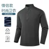 Camiseta deportiva de manga larga de alta calidad para parejas, sudadera con cuello alto y media cremallera para hombre, otoño e invierno, Coolsen polar 230