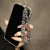 Cordão de Pulso Cristal Luxo Leve Versátil Feito à Mão com Miçangas Corrente Curta Pingente de Joia Strass Sensação de Alta Qualidade
