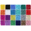 24 Compartimentos Miçangas de Arroz Cor Macaron Pacote de Materiais Artesanal DIY Fazendo Pulseira Colar Acessórios de Joias Conjunto Combinado